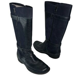Clarks Whistle Whey Women's dark Navy Blue Knee-High Boots Size 9M